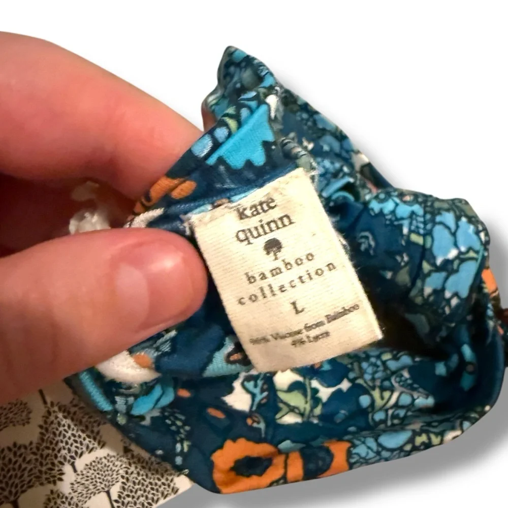 Kate Quinn NWT Blue Orange Floral Bow Baby‎ Headband Infant Girl Accessory